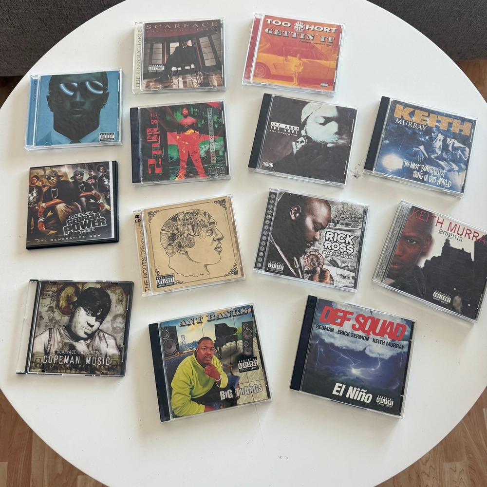 Lot of 12 Hip Hop Rap CDs 2Pac Ice Cube Rick Ross Keith Murray Too Short
